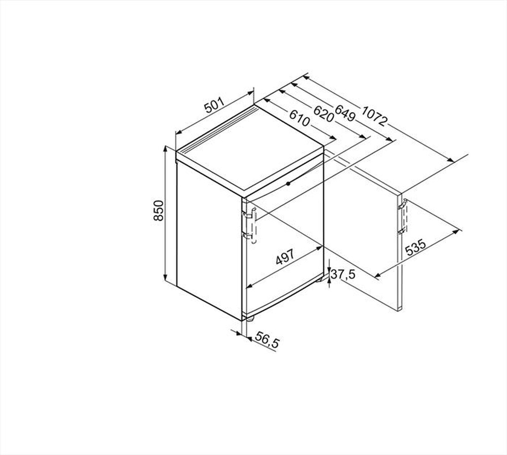 Immagine del prodotto LIEBHERR - Frigorifero tavolo T 1414-22 Classe F-bianco