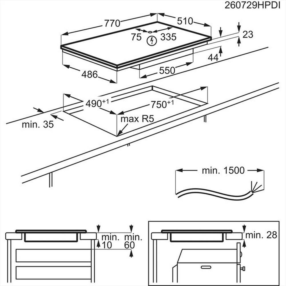 Immagine del prodotto AEG - Piano cottura elettrico TI84IB30IZ 77 cm-Nero