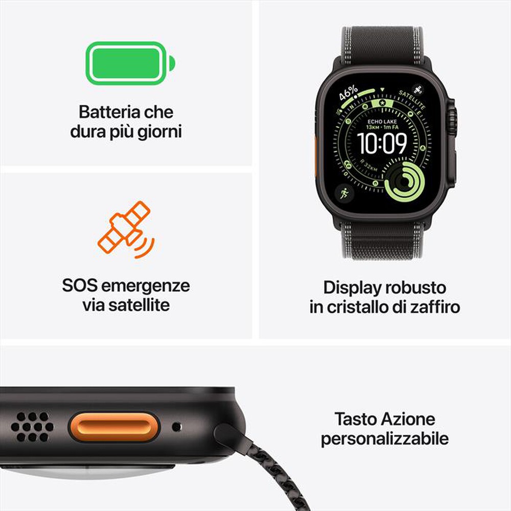 Immagine del prodotto APPLE - Watch Ultra 3 GPS + Cellular 49mm Titanio Nero-Milanese Titanio Nero - M