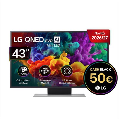 LG - Smart TV QNED Evo AI Miniled 43" QNED86B 43QNED86B-Charcoal Black