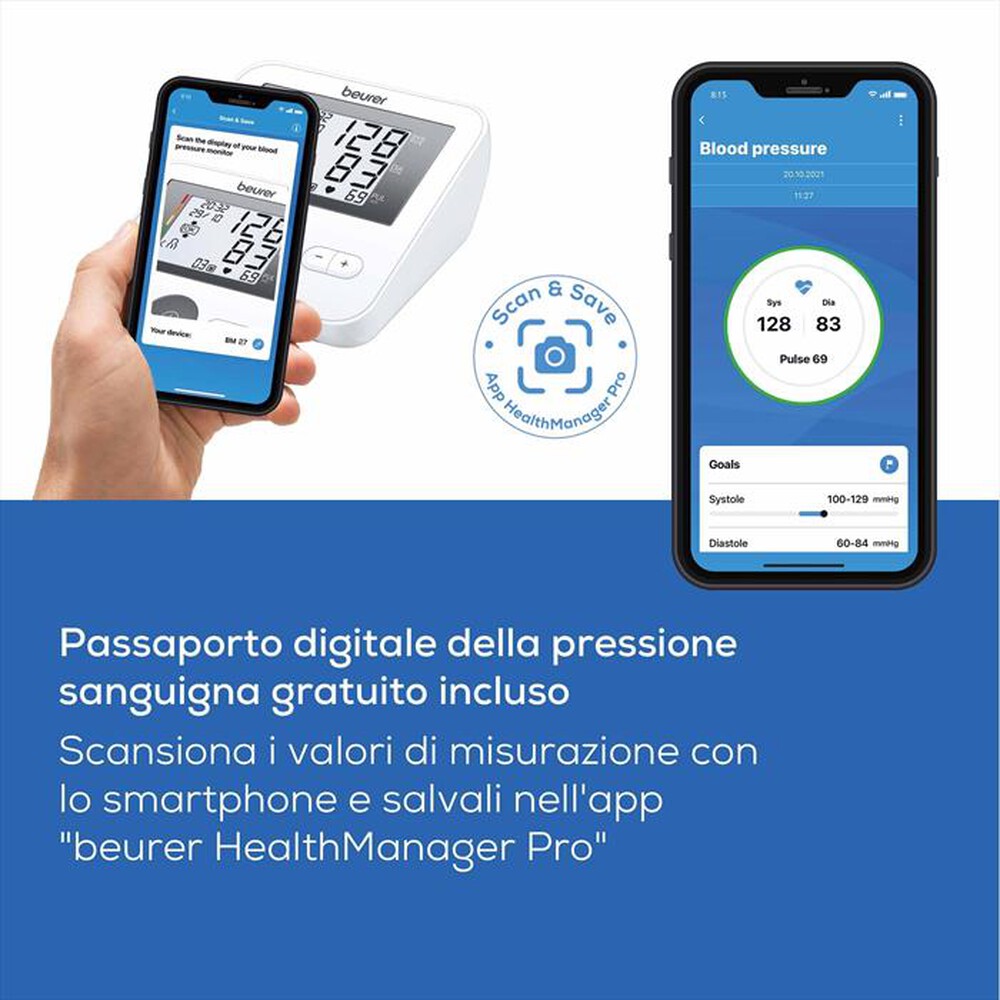 Immagine del prodotto BEURER - Misuratore di pressione Dual Energy BM 27+-Bianco