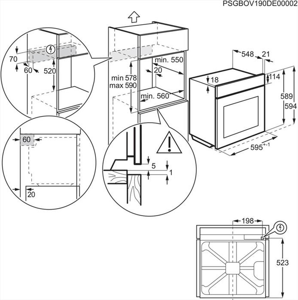 Immagine del prodotto AEG - Forno incasso elettrico GR6PB53FSB Classe A+-Inox antimpronta