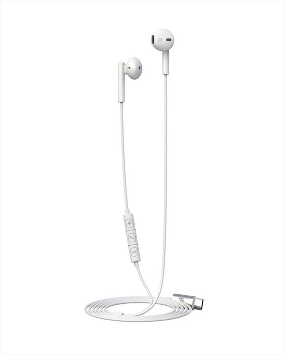 TECHLIFE - Auricolari a filo USB-C con microfoni integrati-WHITE