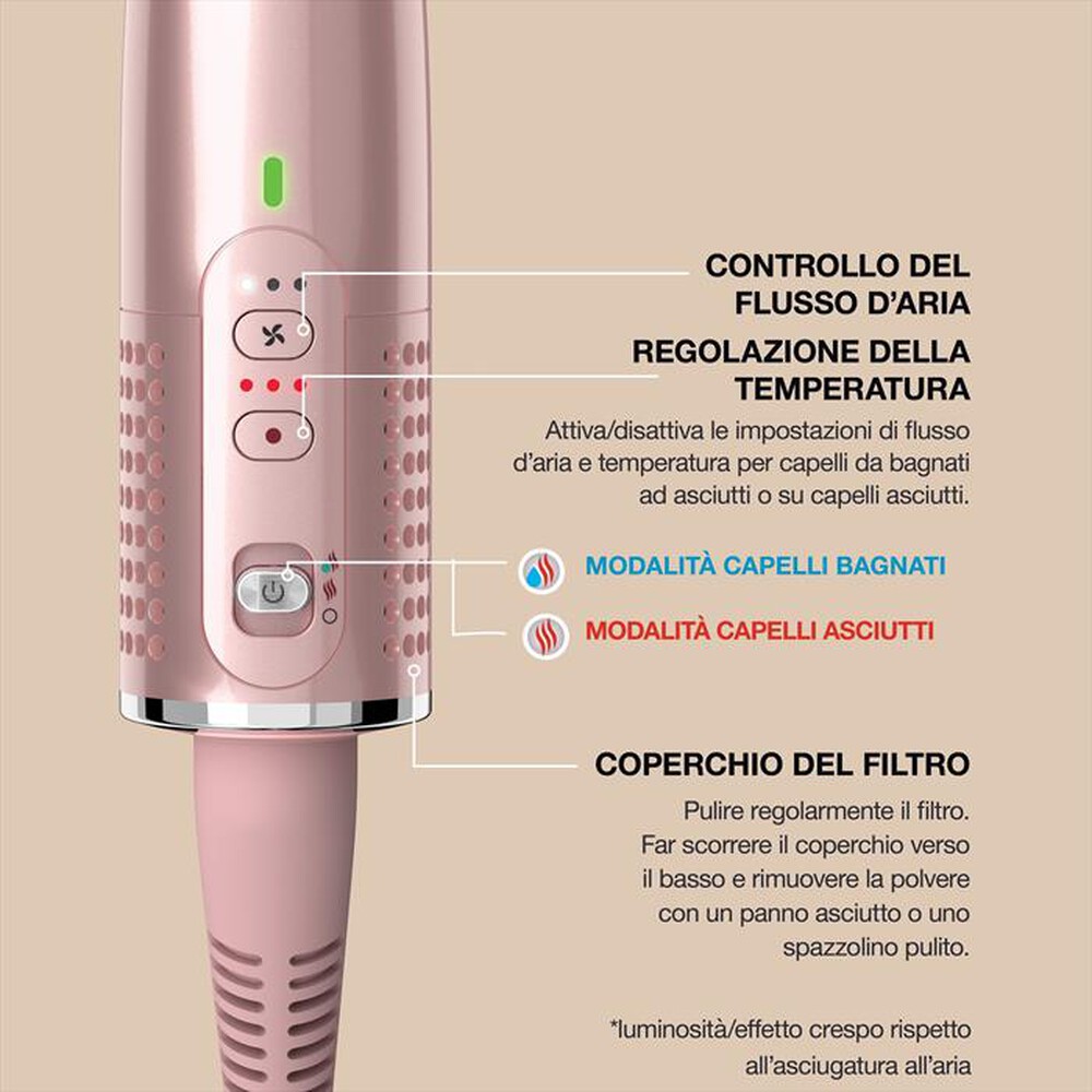 Immagine del prodotto SHARK - GLOSSI STYLER E SPAZZOLA LUCIDANTE AD ARIA CALDA-Rosa