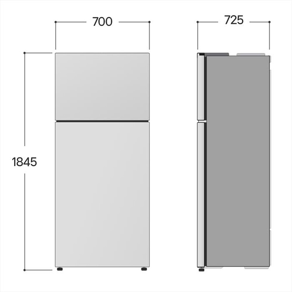 Immagine del prodotto LG - Frigorifero 2 porte GTBV44PYBKD Classe E 461L-Argento