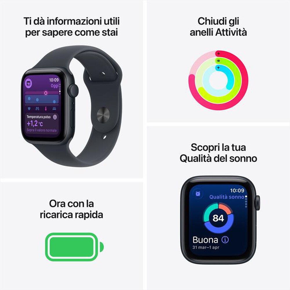 Immagine del prodotto APPLE - Watch SE 3 GPS 40mm Alluminio-Sport Band Mezzanotte - S/M
