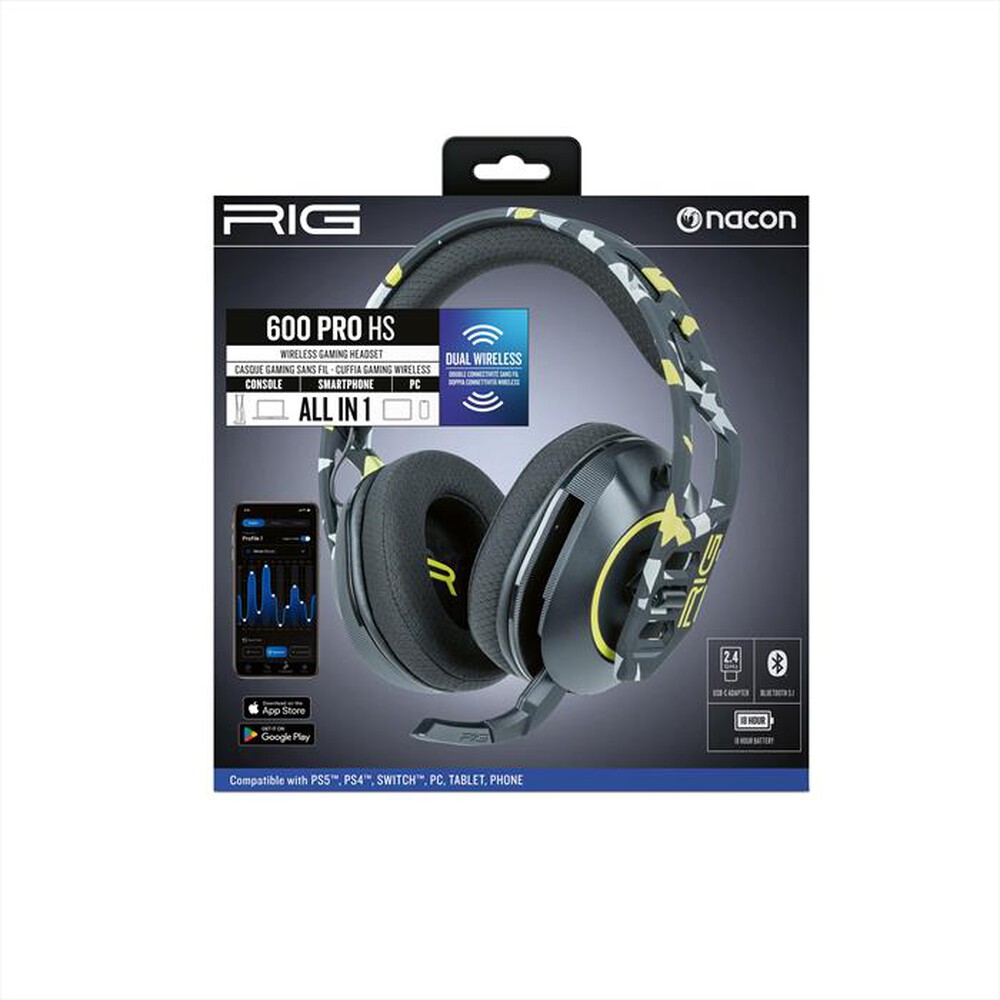 Immagine del prodotto NACON - CUFFIE GAMING RIG 600 PRO HS PS5/PS4-Verde Acido