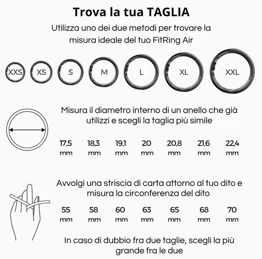 Immagine del prodotto FITPADDY - Smart ring FITRING AIR-grigio acciaio