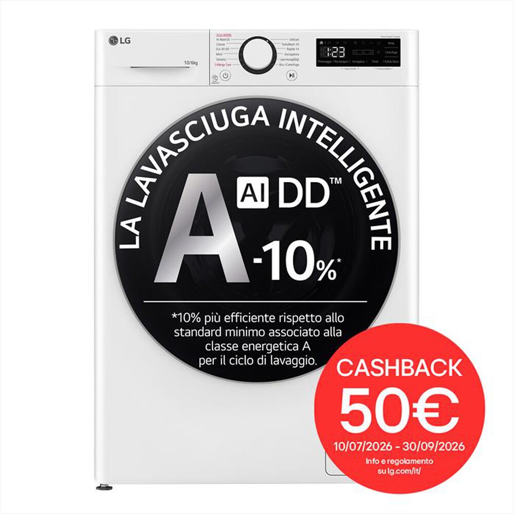 Immagine del prodotto LG - Lavasciuga D4R5010TSWS 10/6 Kg Classe A-Bianco