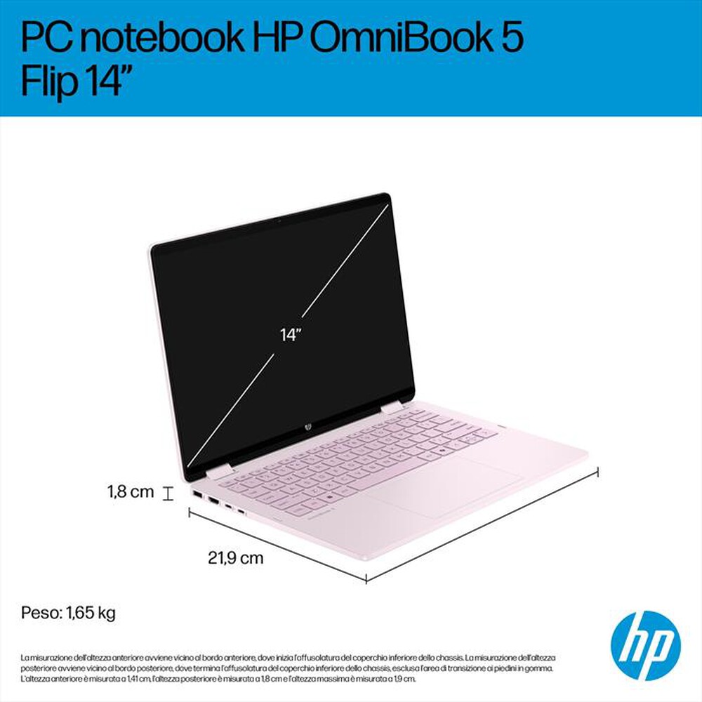 Immagine del prodotto HP - Notebook OMNIBOOK 5 X360 14-FP0006NLX 8GB RAM-Powder Pink