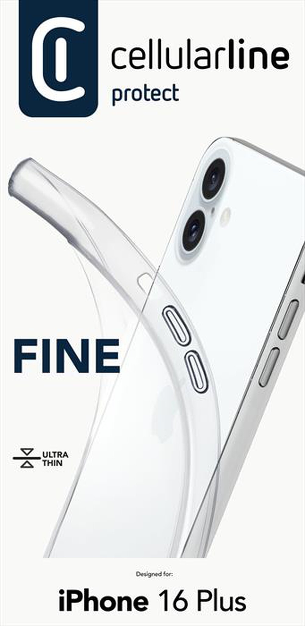 Immagine del prodotto CELLULARLINE - Cover case FINE per iPhone 16 Plus-Transparent