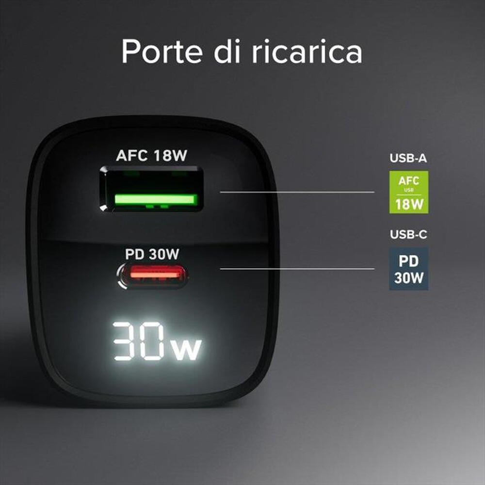 Immagine del prodotto SBS - Caricatore da rete TETRGANLCD1USB1C30K-Nero