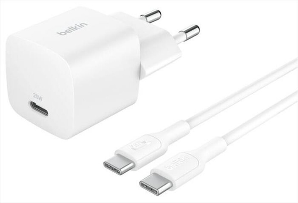 Immagine del prodotto BELKIN - Caricabatteria USB-C 25 W + cavo USB-C/USB-C da 1m-Bianco
