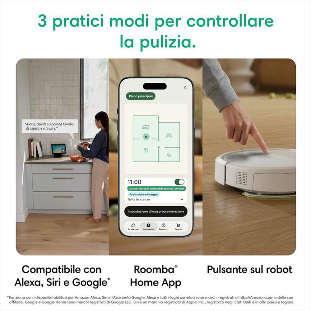 Immagine del prodotto iROBOT - Aspirapolvere robot ROOMBA 115 COMBO + BASE-White