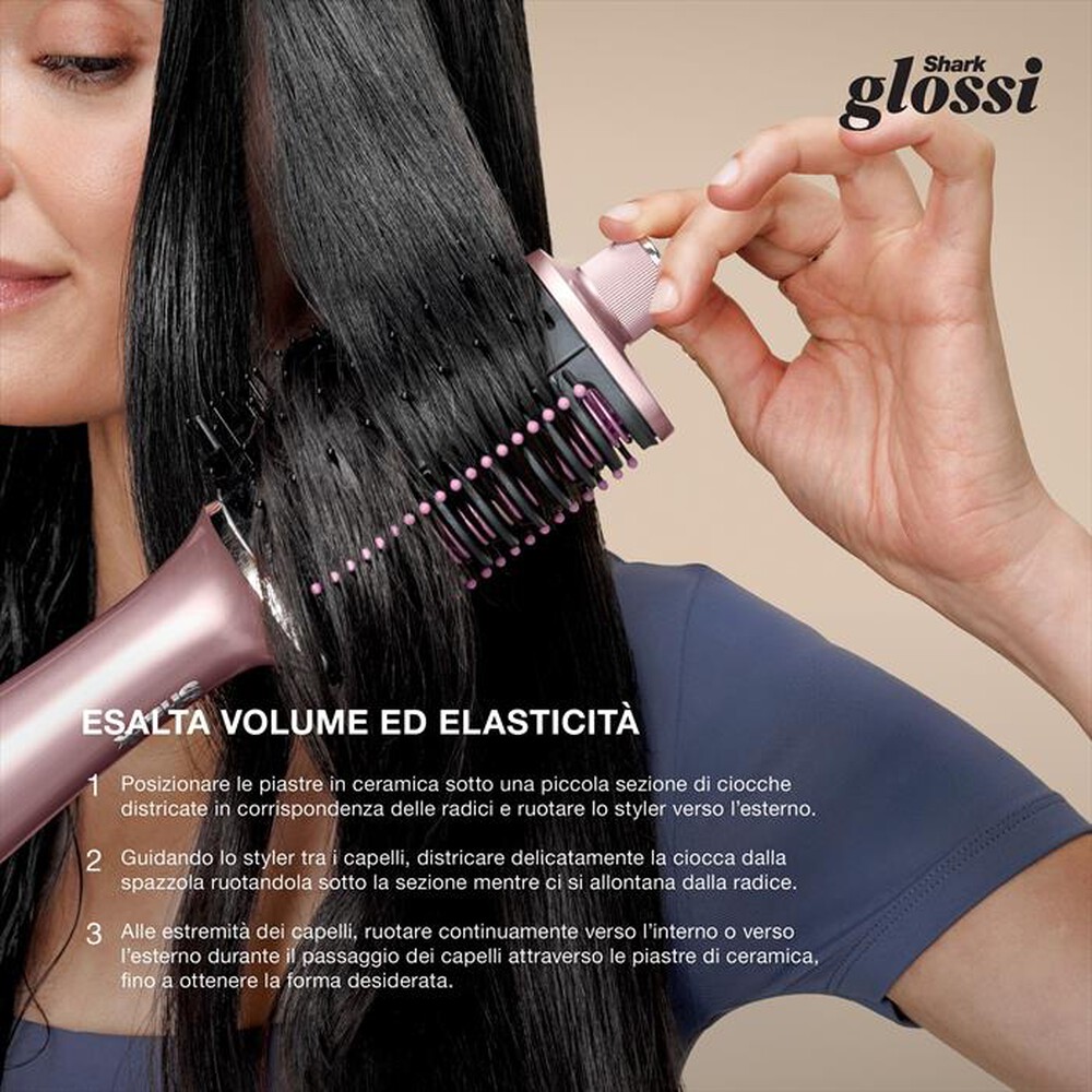 Immagine del prodotto SHARK - GLOSSI STYLER E SPAZZOLA LUCIDANTE AD ARIA CALDA-Rosa