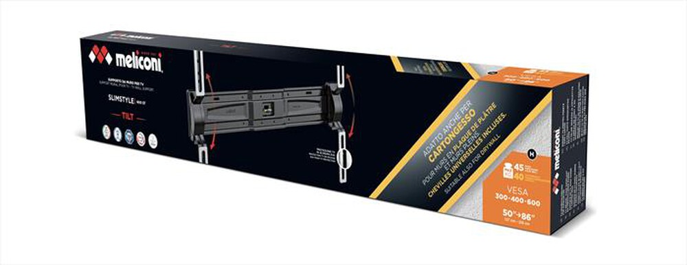 Immagine del prodotto MELICONI - Supporto TV SLIMSTYLE PLUS 600ST CG 45 Kg-Nero