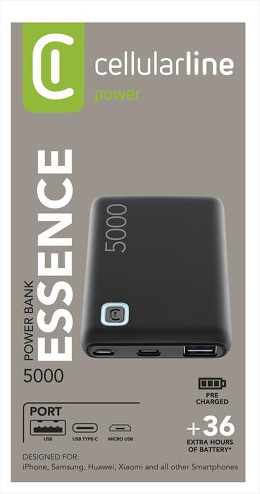 Immagine del prodotto CELLULARLINE - PBESSENCE5000K-Nero
