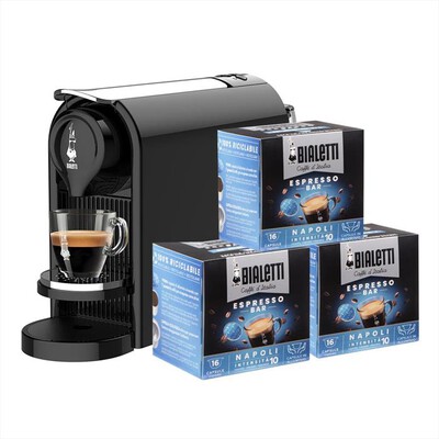 BIALETTI - Macchina da caff&egrave; BUNDLE GIOIA PLUS NERO+48CAPS-nero