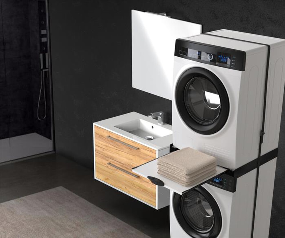 Immagine del prodotto MELICONI - Kit di sovrapposizione lavatrice TORRE DARK-Tecnopolimero Nero e legno gri