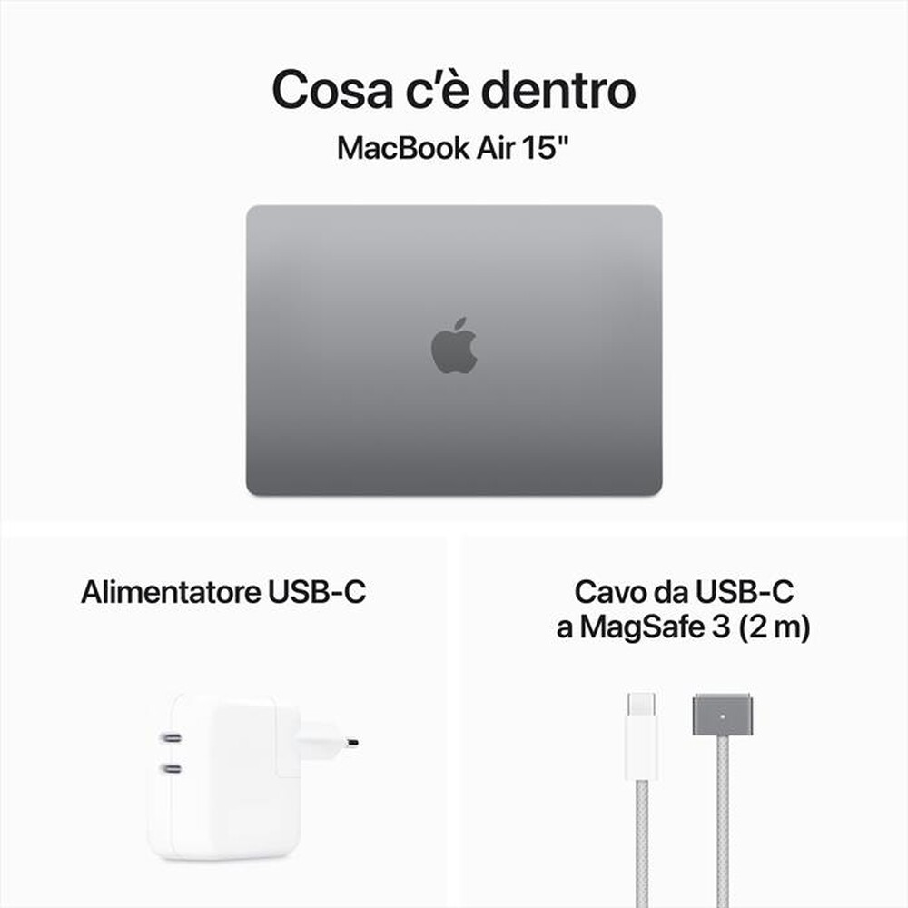 Immagine del prodotto APPLE - MACBOOK AIR 15'' M3 CORE 8 CPU CORE 10 GPU 256GB-Grigio Siderale