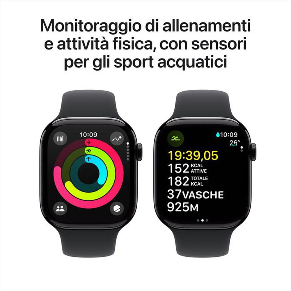 Immagine del prodotto APPLE - Watch Series 10 GPS 46mm Alluminio-Jet Black Sport Band Nero M/L