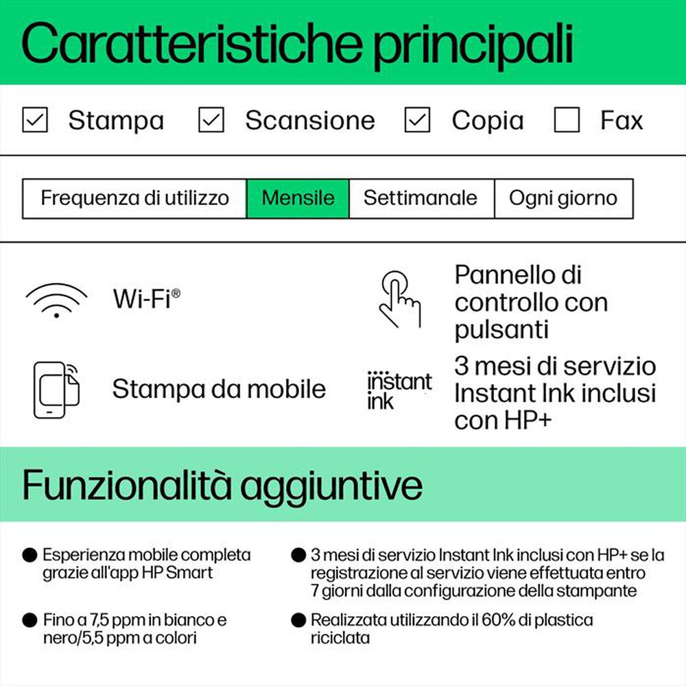Immagine del prodotto HP - Stampante DESKJET 2822E 3 MESI DI INCHIOSTRO HP+-Blue Breeze