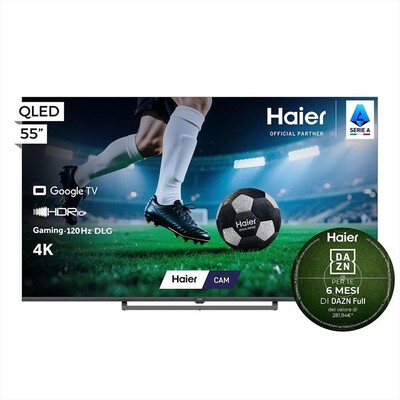 HAIER - Smart TV QLED 4K 55" H55S80GUX-Nero