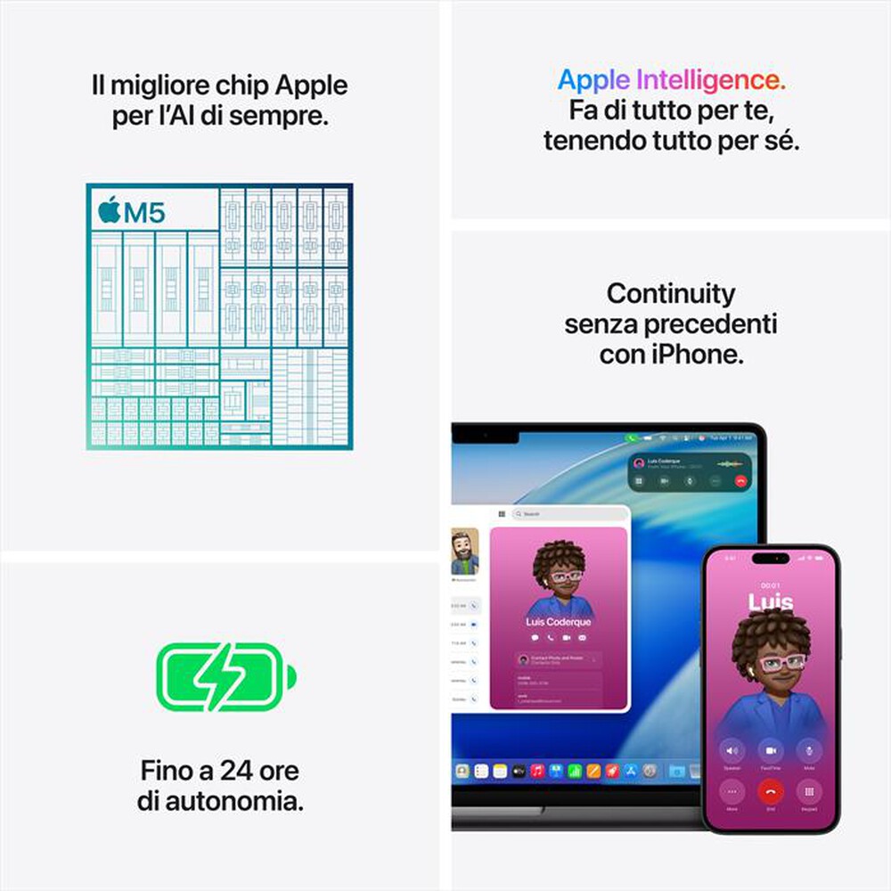 Immagine del prodotto APPLE - MacBook Pro 14" M5 Core 10 CPU 10 GPU 24GB 1TB-Argento