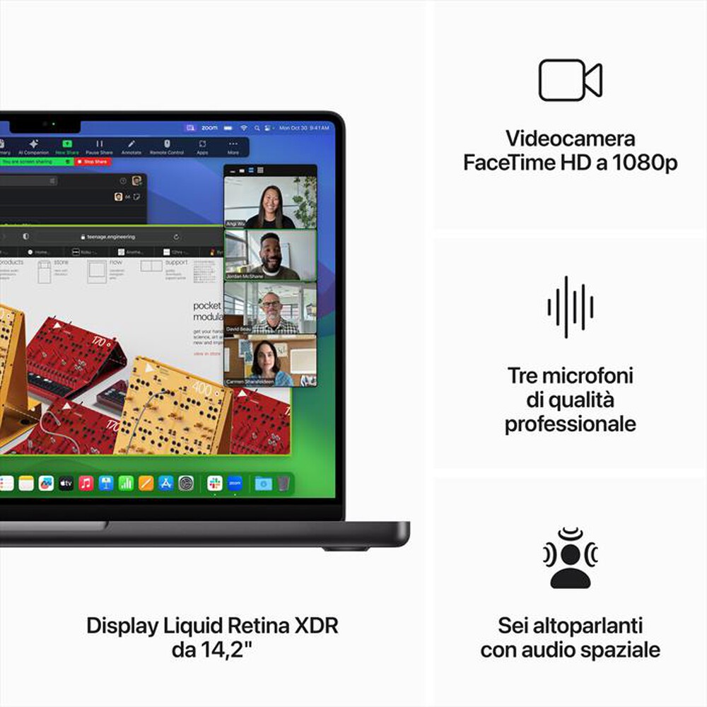 Immagine del prodotto APPLE - MACBOOK PRO 14'' M3 PRO CORE 12 CPU 18 GPU 1TB-Nero Siderale