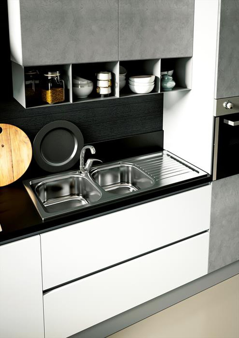 Immagine del prodotto GLEM GAS - Lavello lineare GL186IXD 1 vasche-Inox