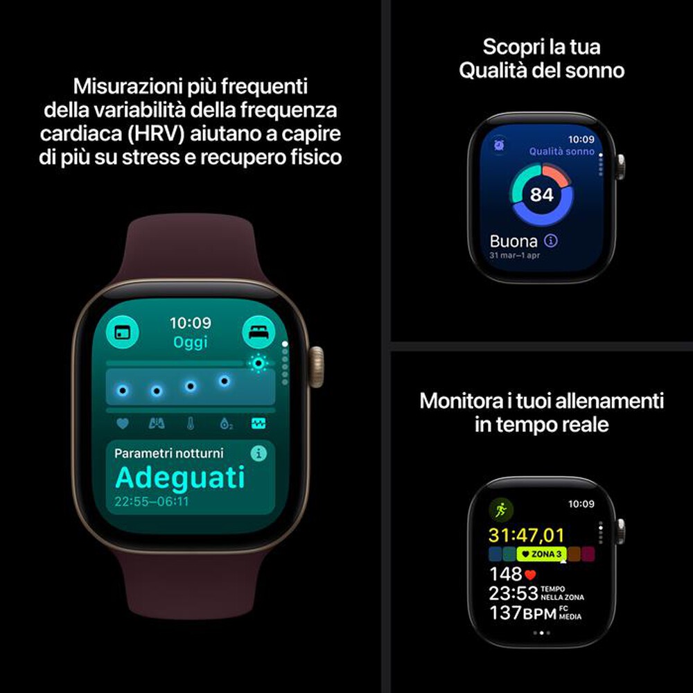 Immagine del prodotto APPLE - Watch Series 12 GPS 46mm Alluminio Nero-Sport Band Nero - S/M