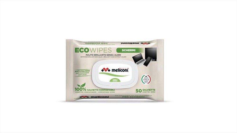 Immagine del prodotto MELICONI - Salviette detergenti ECO WIPES LENTI E SCHERMI-Viscosa compostabile