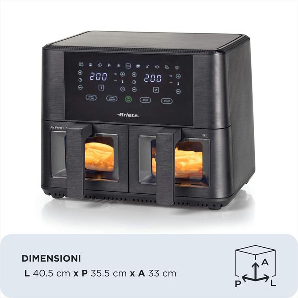 Immagine del prodotto ARIETE - Friggitrice ad aria doppia 4631 9L 2400W-Nero