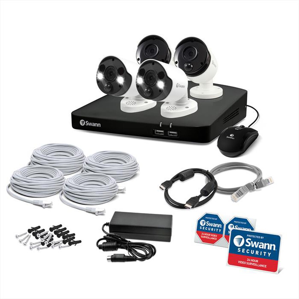 Immagine del prodotto SWANN - KIT NVR 2TB 8CH + 4 CAM 4K-White
