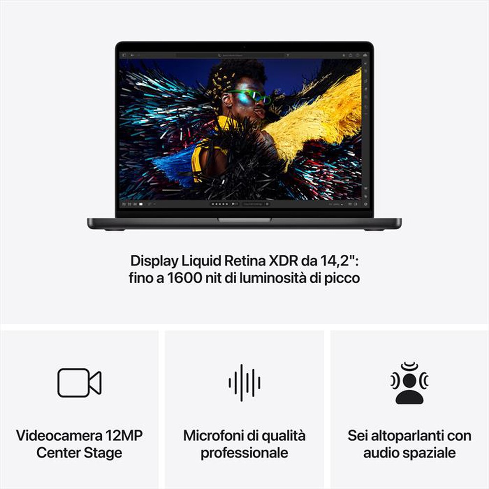 Immagine del prodotto APPLE - MacBook Pro 14'' M4 Core 10 CPU 10 GPU 512GB-Nero siderale