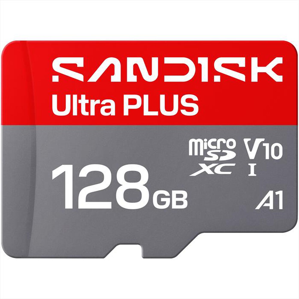 Immagine del prodotto SANDISK - MEM.MICRO SD ULTRA PLUS 128GB XC +ADATT.SD A1 V10-grigio