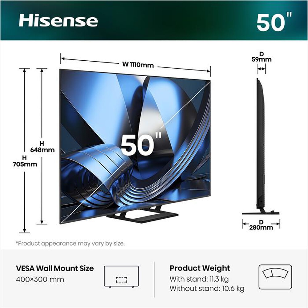 Immagine del prodotto HISENSE - Smart TV Mini LED UHD 4K 50" 50U79SE-NERO
