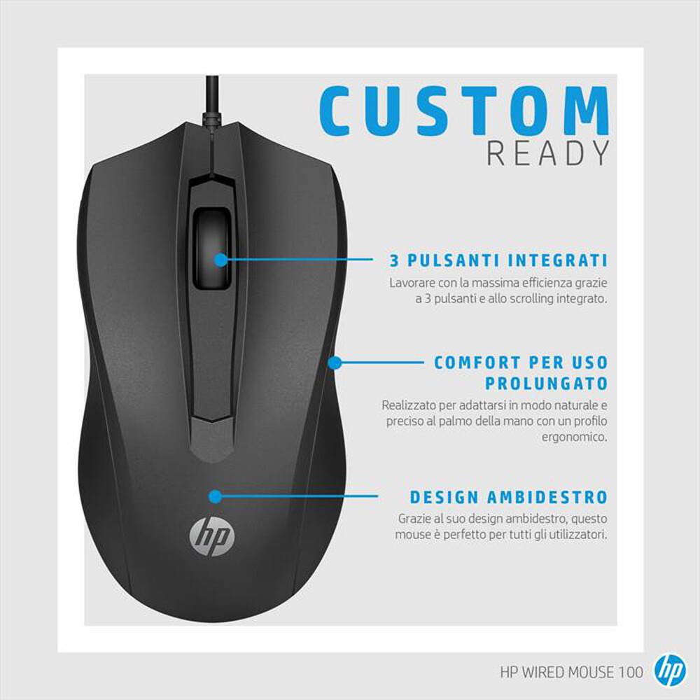 Immagine del prodotto HP - WIRED MOUSE 100-Nero