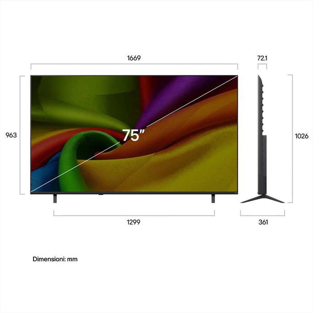 Immagine del prodotto LG - Smart TV LED UHD 4K 75" NANO AI NU90 75NU900B6LA-Charcoal Black