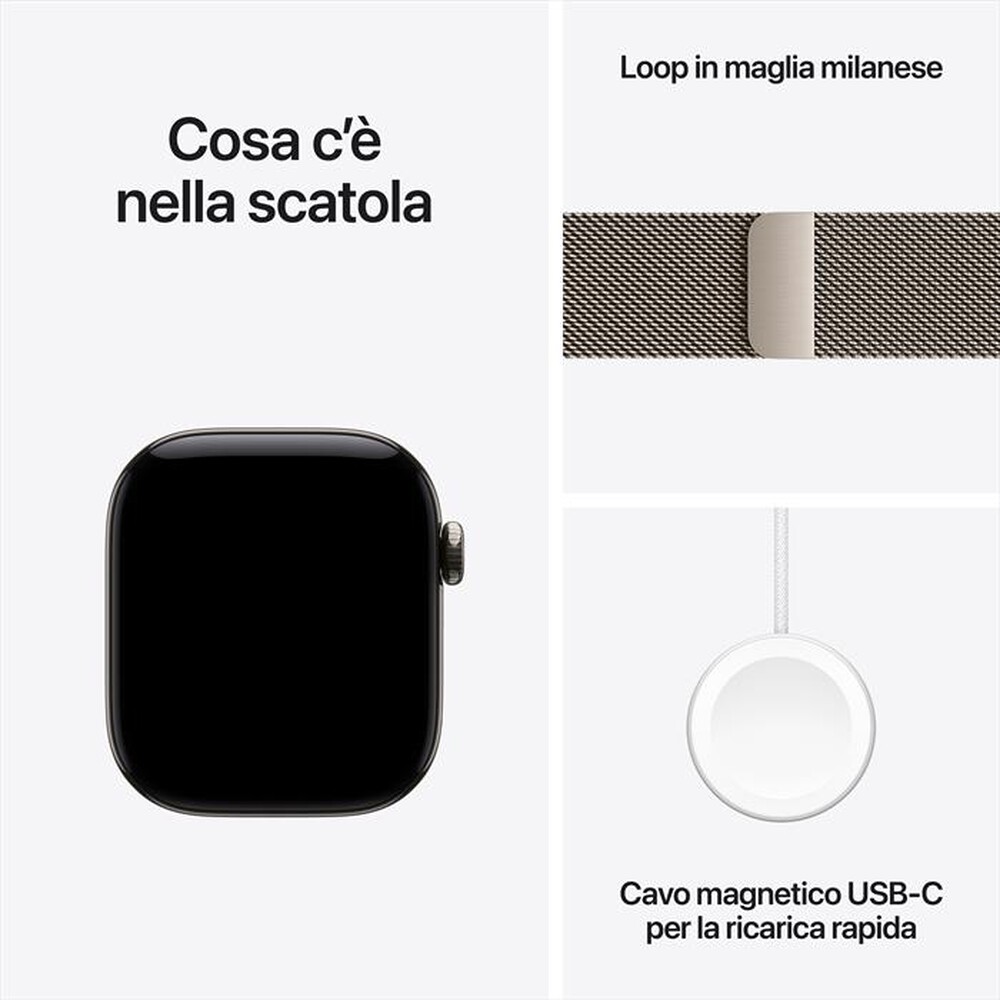 Immagine del prodotto APPLE - Watch Series 12 GPS + Cellular 42mm Titanio-Loop milanese Naturale