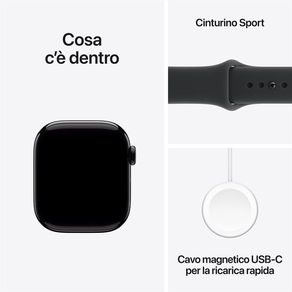 Immagine del prodotto APPLE - Watch Series 11 GPS + Cellular 42mm Titanio-Ardesia - Sport Band Nero S/M