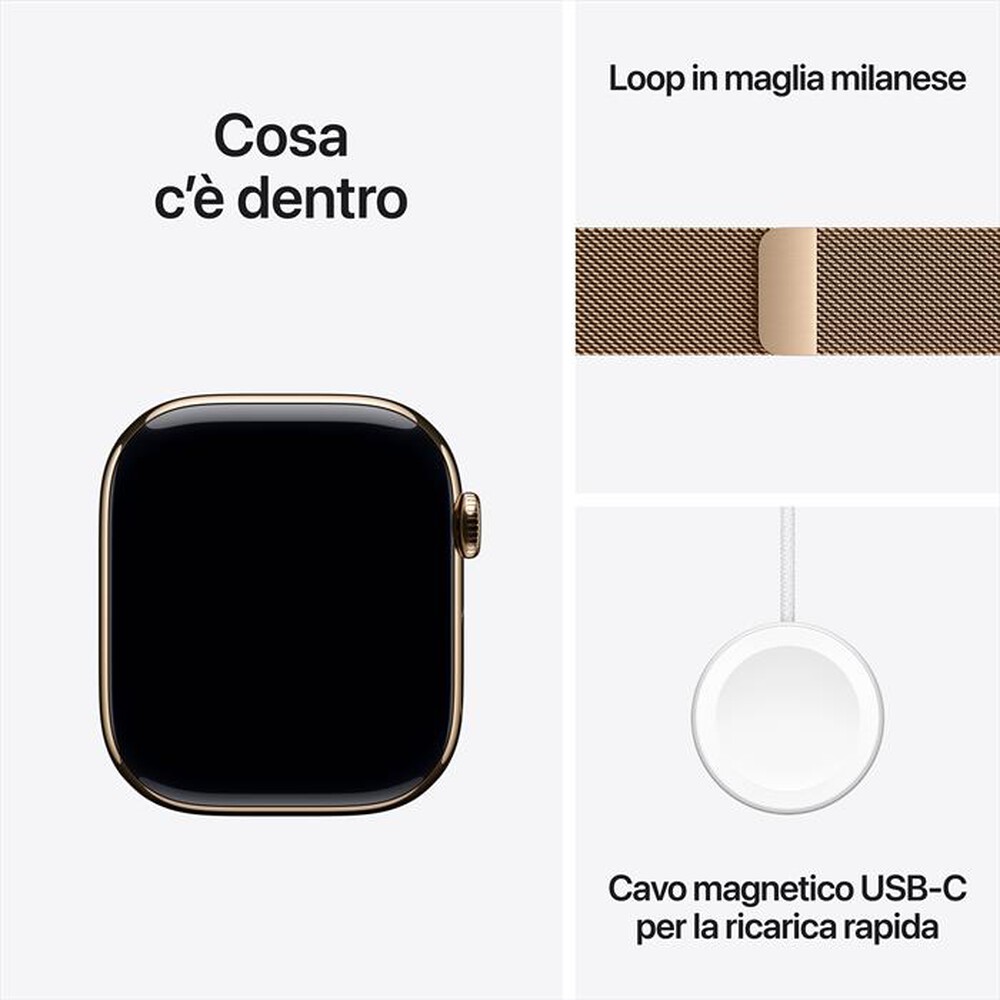 Immagine del prodotto APPLE - Watch Series 11 GPS + Cellular 46mm Titanio-Oro - Loop Milanese Oro - M/L