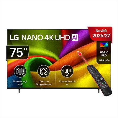LG - Smart TV LED UHD 4K 75" NANO AI NU90 75NU900B6LA-Charcoal Black