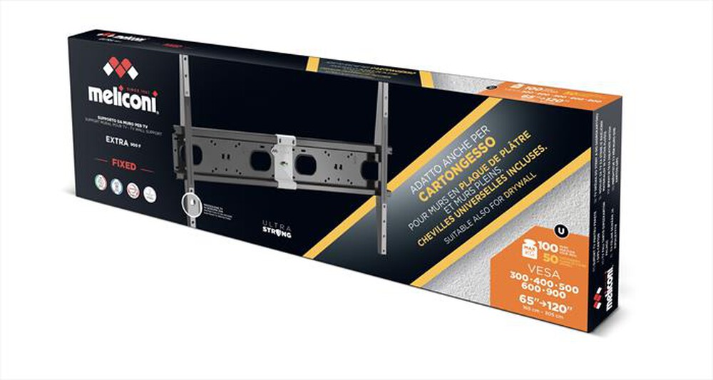 Immagine del prodotto MELICONI - Supporto TV EXTRA 900F CG EURONICS 100 Kg max-Nero