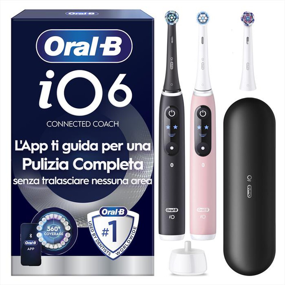 ORAL-B - Spazzolino elettrico IO6 DUO BOX-NERO/ROSA