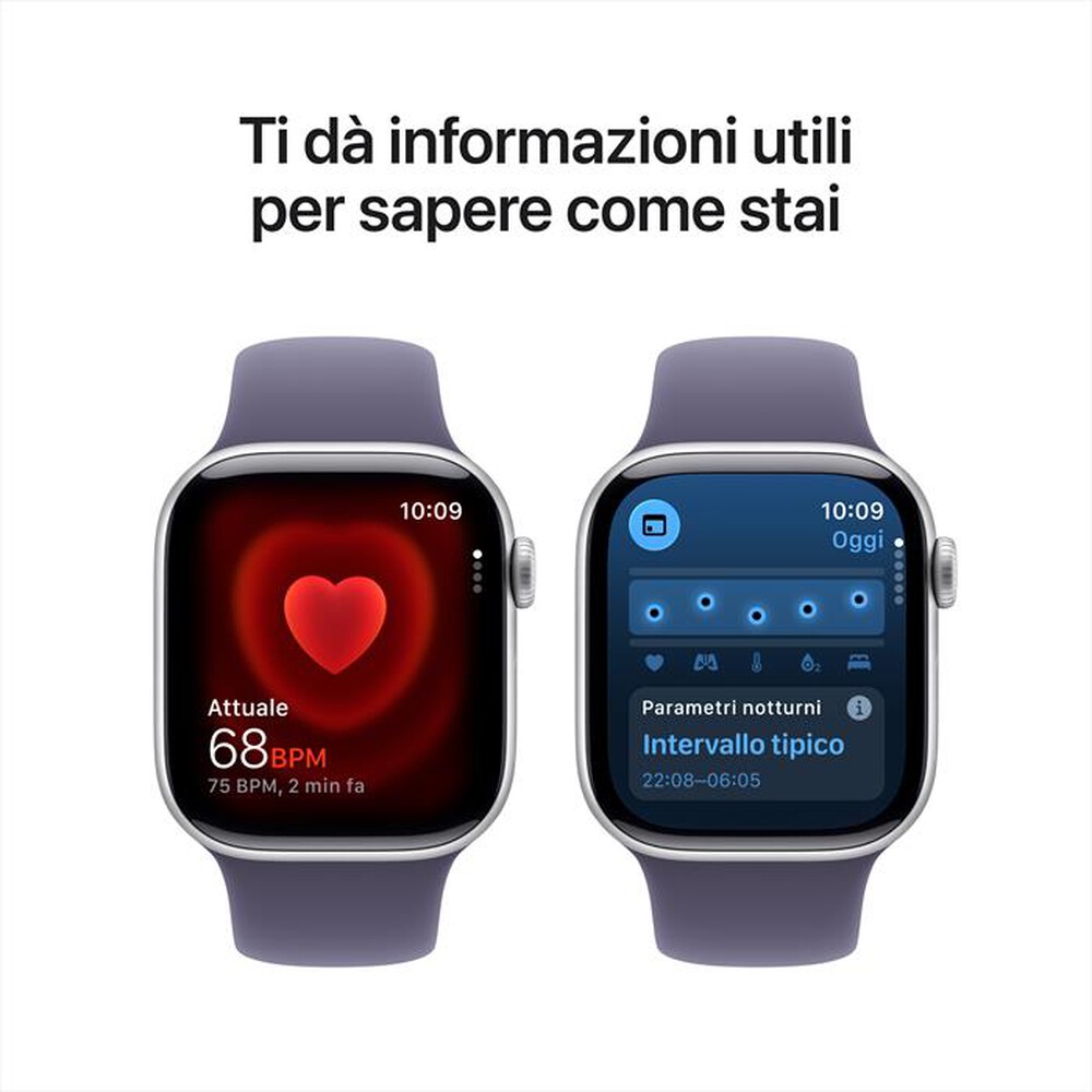 Immagine del prodotto APPLE - Watch Series 11 GPS + Cellular 42mm Alluminio-Argento - Sport Band Viola S/M