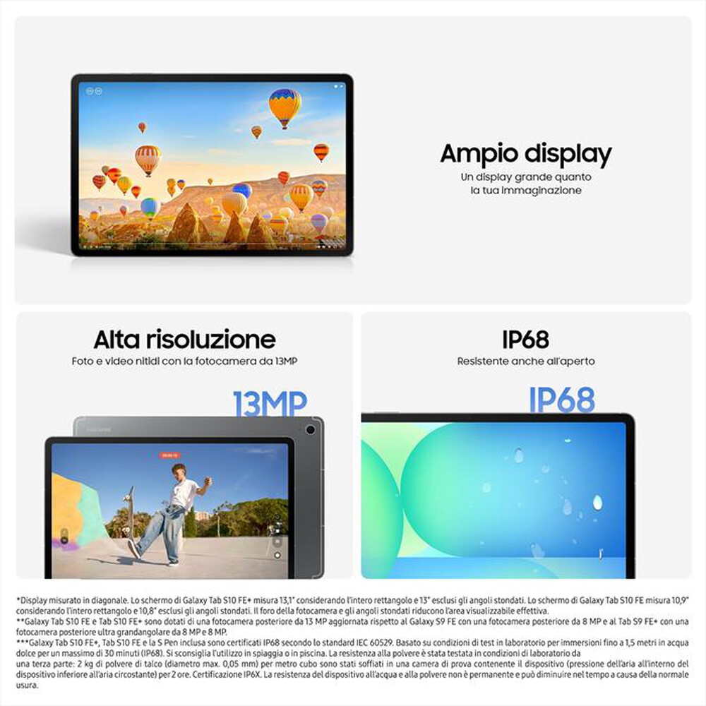 Immagine del prodotto SAMSUNG - Galaxy Tab S10 FE 8+128GB WiFi-Gray