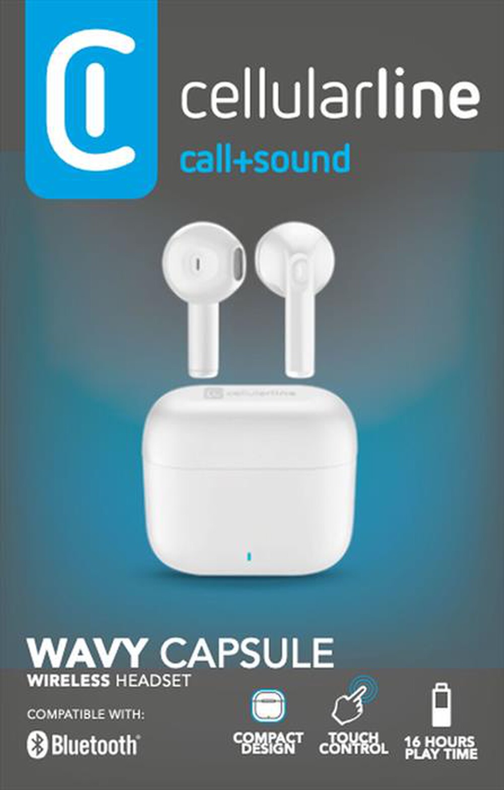 Immagine del prodotto CELLULARLINE - Auricolari TWS WAVY CAPSULE-Bianco