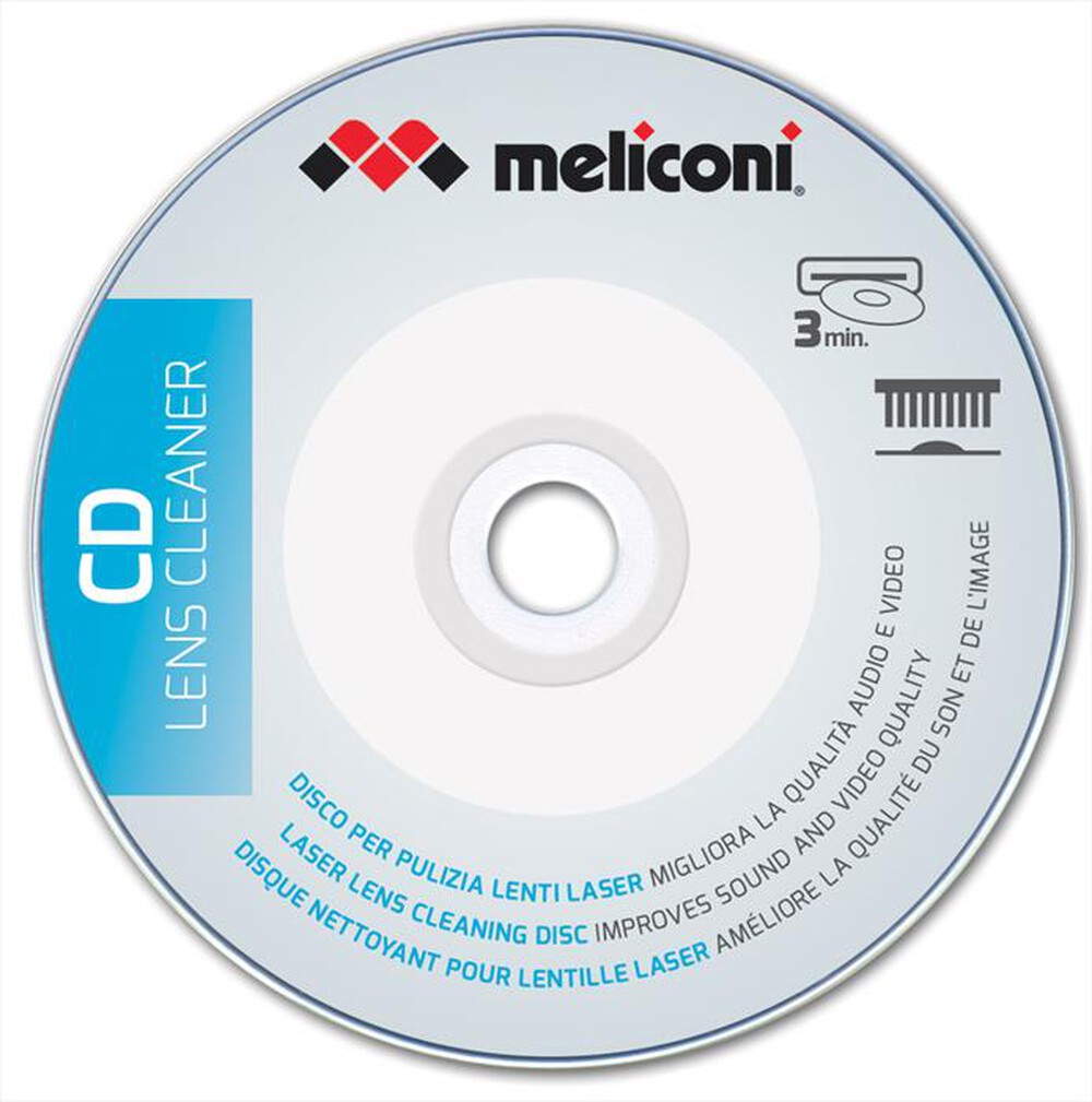 Immagine del prodotto MELICONI - CD Cleaner (Disco pulizia lenti laser lettori cd)-Bianco