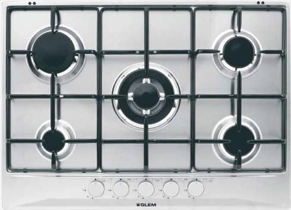 GLEM GAS - Piano cottura a gas GT755IX 5 fuochi 68,5cm-Inox
